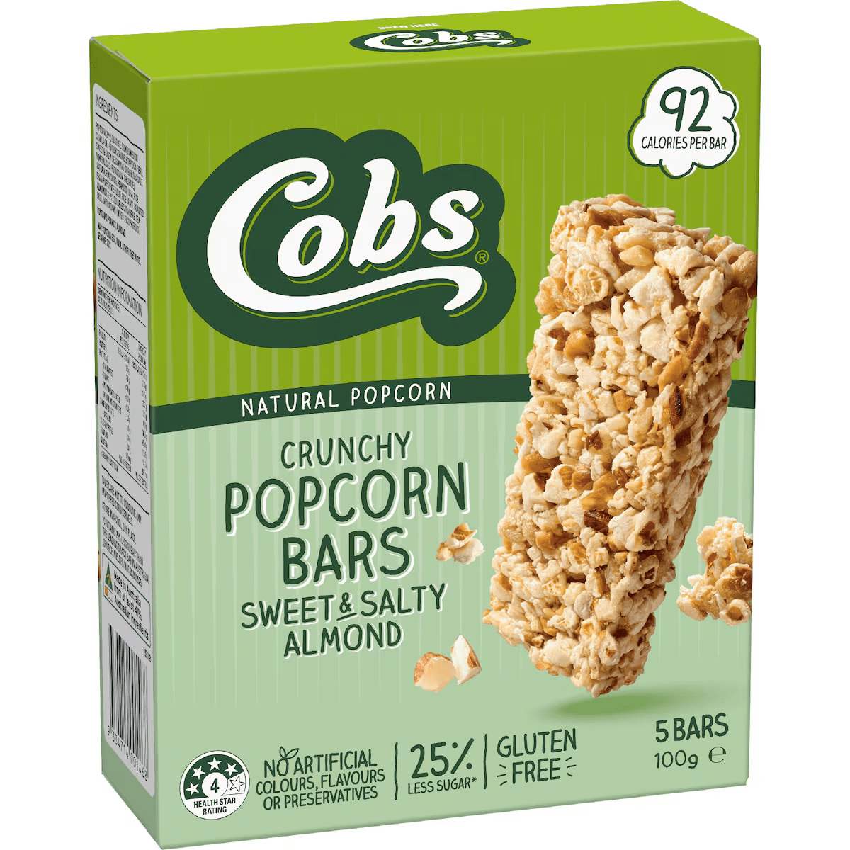 Cobs Crunchy Popcorn Bars Almond old packaging