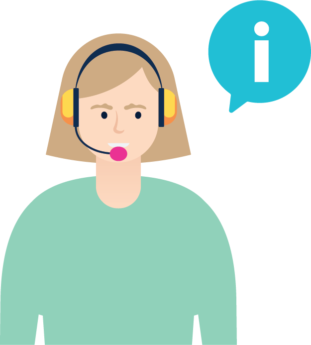 Decorative image - woman with headset providing information